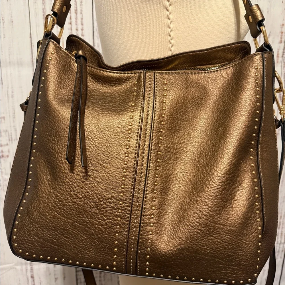 Montana West Bronze Studded Shoulder Bag - Picture 2 of 9